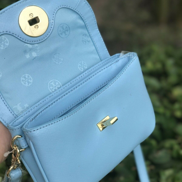 Tory Burch Robinson Shoulder Crossbody Bag Blue - Picture 2 of 4